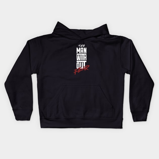 The Man Without Fear Kids Hoodie by lorocoart